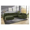 Hoeksalon Brixen 379x227cm - ribfluweel - groen met bedfunctie