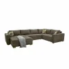 Hoeksalon Brixen 379x227cm - stof - bruin met bedfunctie