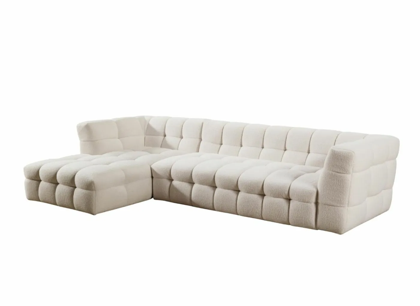 Hoeksalon Bubble 305x174cm - stof - wit