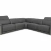 Hoeksalon Bush 290x290cm - leder - shalegrey