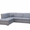 Hoeksalon Caro 272x197cm - stof - middengrijs met bedfunctie en opbergruimte