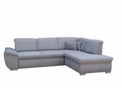 Hoeksalon Caro 272x197cm - stof - middengrijs met bedfunctie en opbergruimte