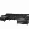 Hoeksalon Cell 370x232cm - leder - zwart met relax