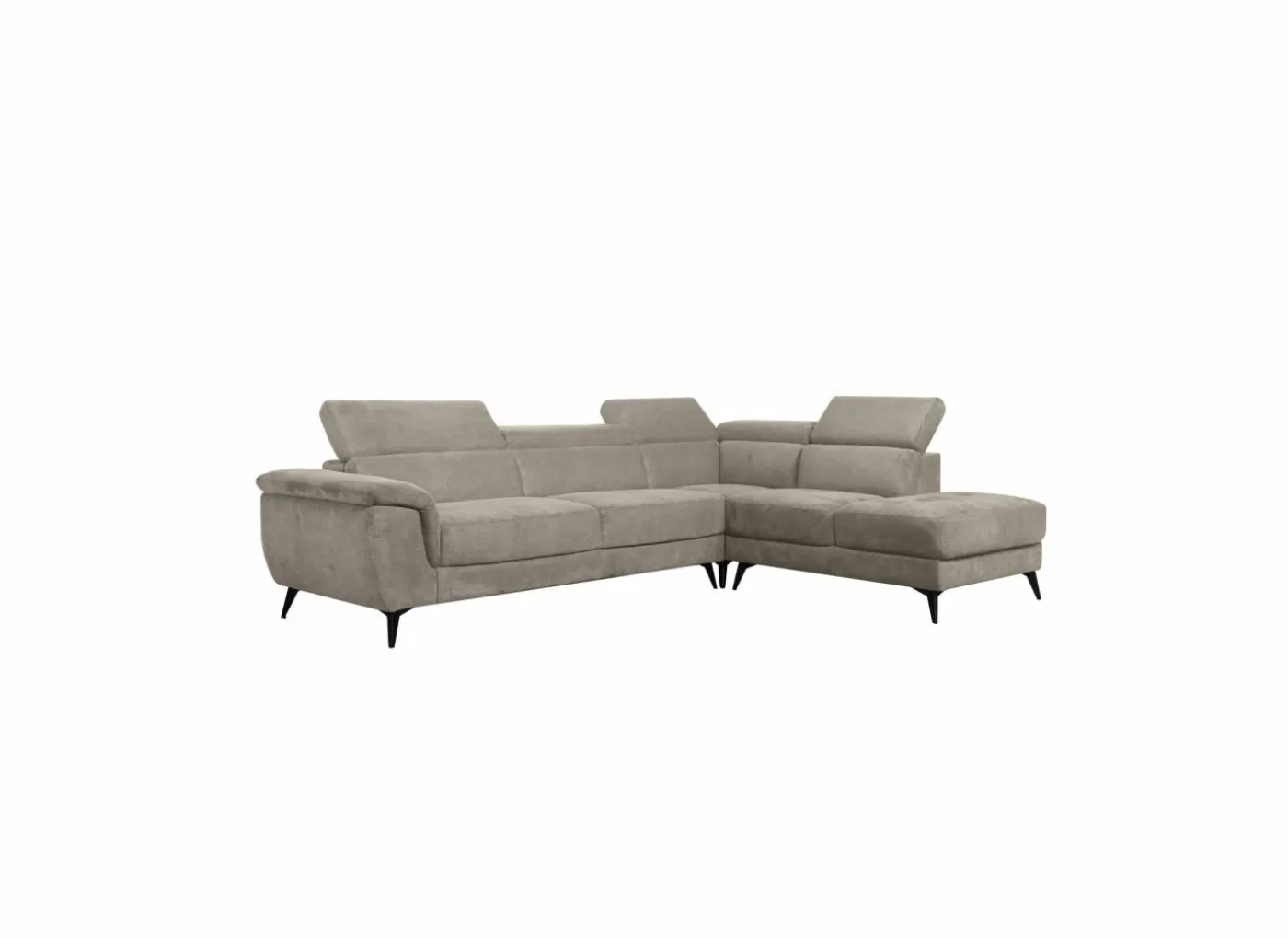 Hoeksalon Condor 283x89cm - stof - champagne
