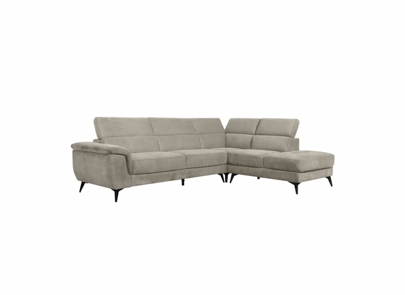 Hoeksalon Condor 283x89cm - stof - champagne