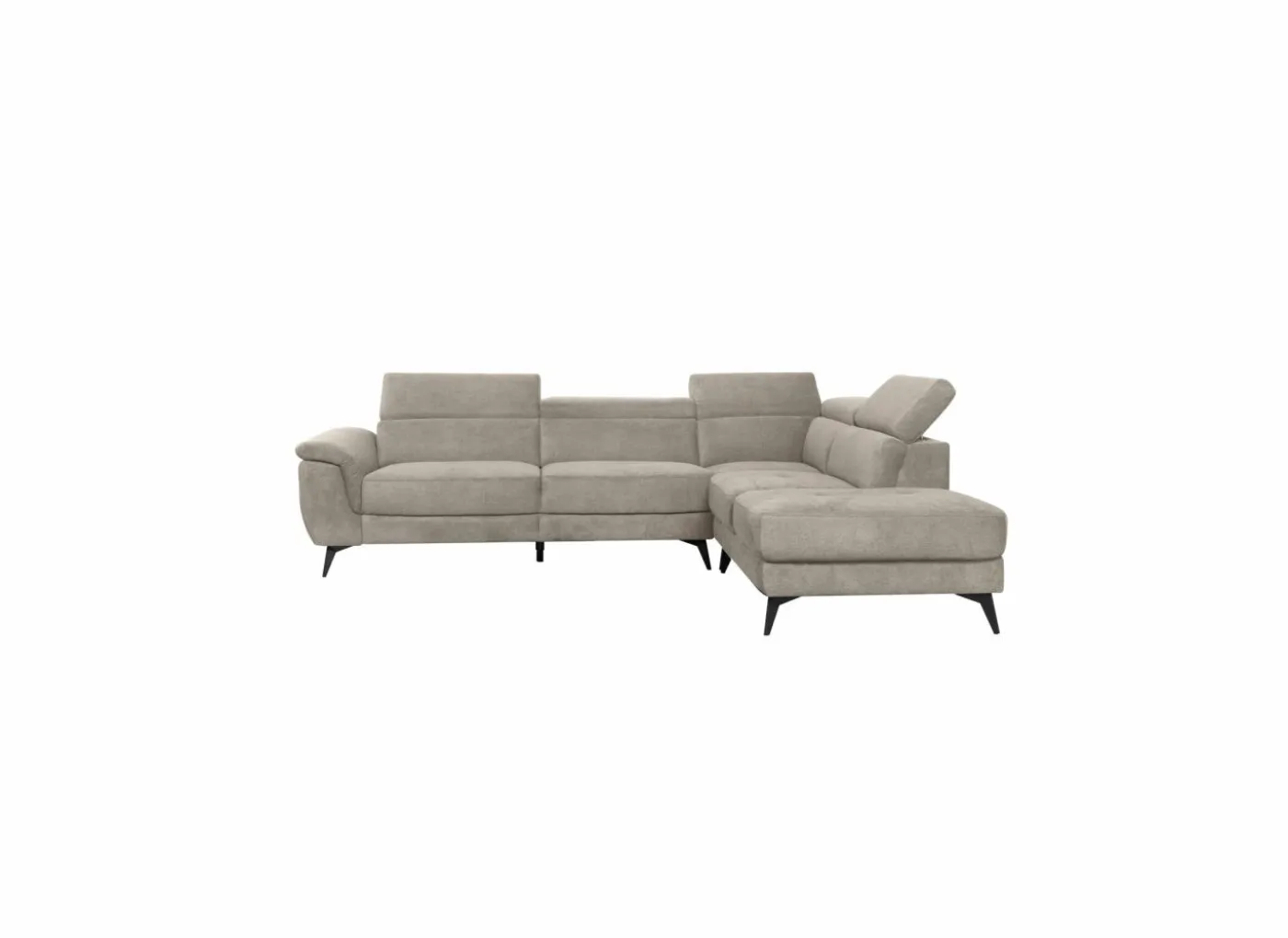 Hoeksalon Condor 283x89cm - stof - champagne