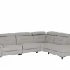Hoeksalon Cosa 295x229cm - stof - grijs met 2 elektrische relaxen