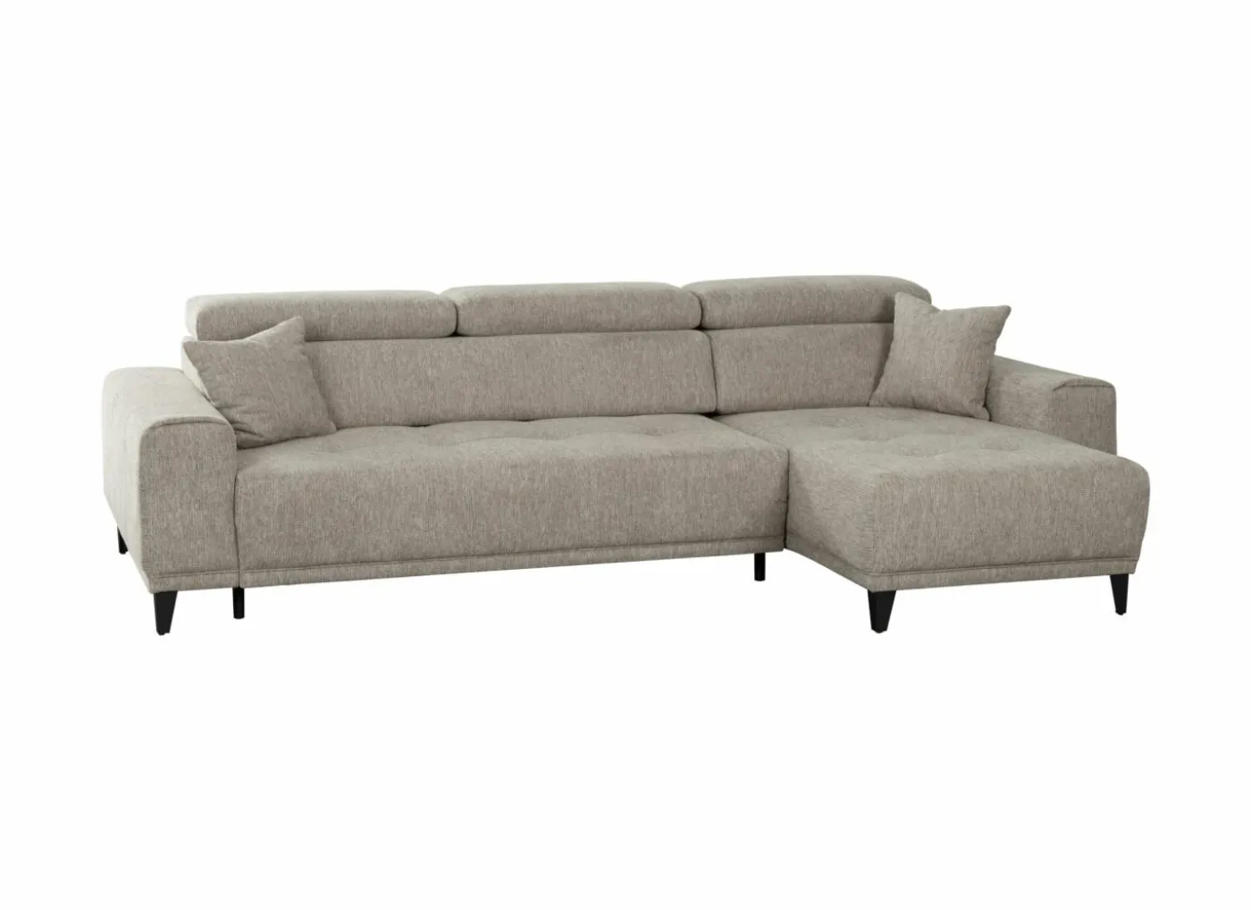 Hoeksalon Dragor 296x179cm - stof - grijs