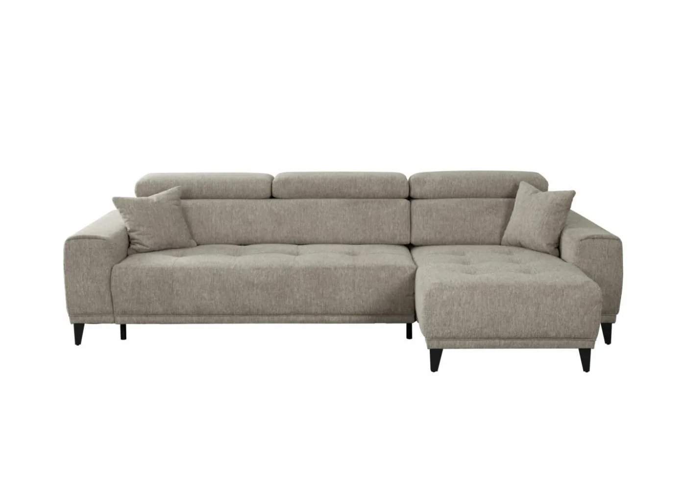 Hoeksalon Dragor 296x179cm - stof - grijs