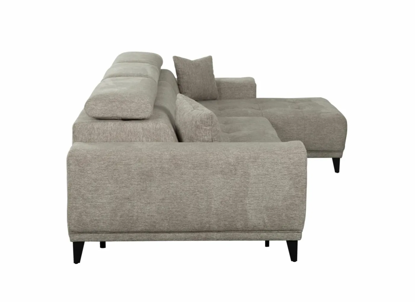Hoeksalon Dragor 296x179cm - stof - grijs