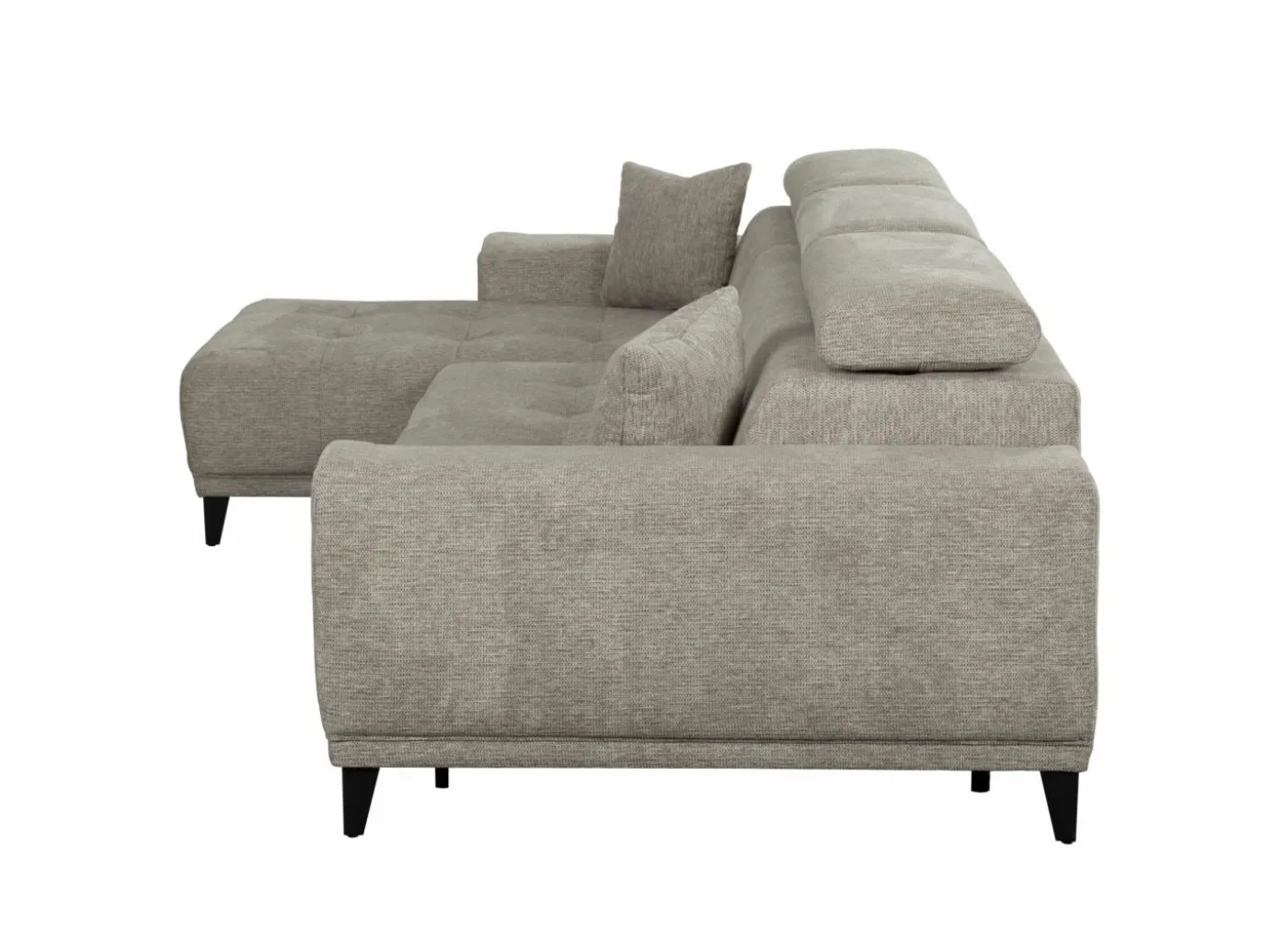 Hoeksalon Dragor 296x179cm - stof - grijs