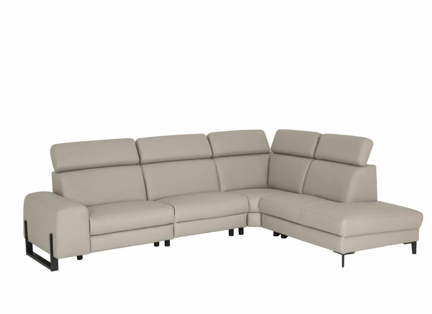 Hoeksalon Durham 298x230cm - stof - lichtgrijs