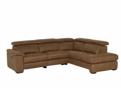Hoeksalon Fall 271x213cm - stof - Â cognac met relax