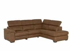 Hoeksalon Fall 271x213cm - stof - cognac met relax
