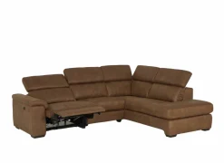 Hoeksalon Fall 271x213cm - stof - cognac met relax