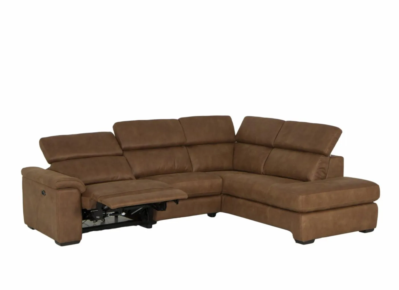Hoeksalon Fall 271x213cm - stof - cognac met relax
