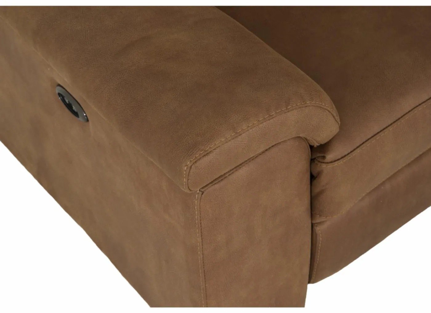 Hoeksalon Fall 271x213cm - stof - cognac met relax