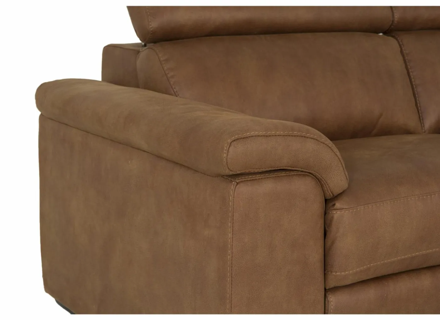 Hoeksalon Fall 271x213cm - stof - cognac
