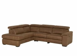 Hoeksalon Fall 213x271cm - stof - cognac