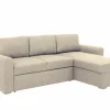 Hoeksalon Flemingsburg 226x165cm - stof - beige met bedfunctie en opbergruimte