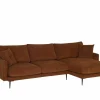 Hoeksalon Indigo 278x155cm - stof - bruin