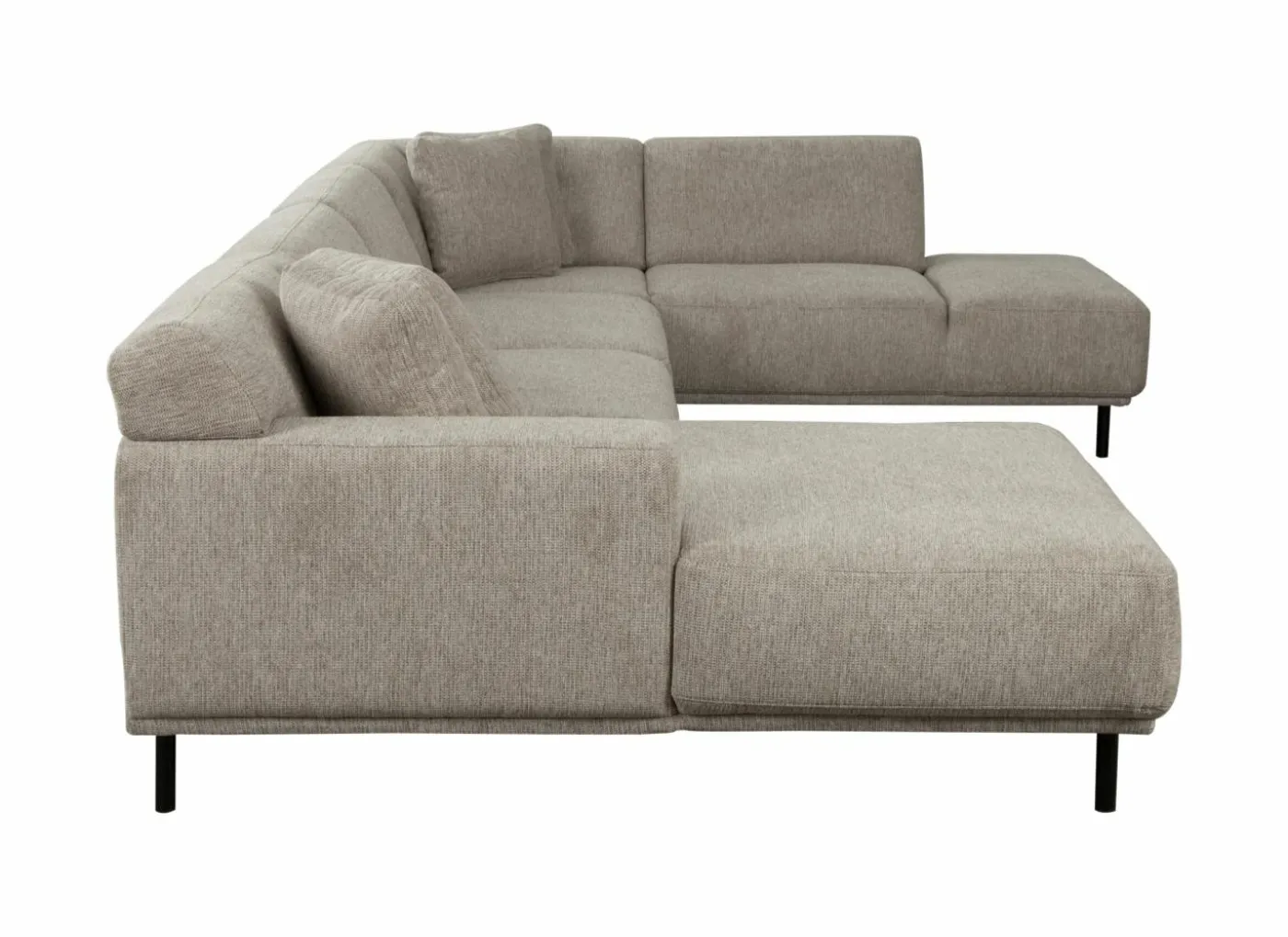 Hoeksalon Kent 390x230cm - stof - grijs
