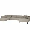 Hoeksalon Kent 390x230cm - stof - grijs