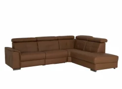 Hoeksalon Lana 289x227cm - leder - bruin met relax