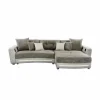 Hoeksalon Laredo lederlook/stof beige taupe met LED-verlichting