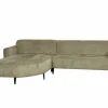 Hoeksalon Leif 332x207cm - stof - groen