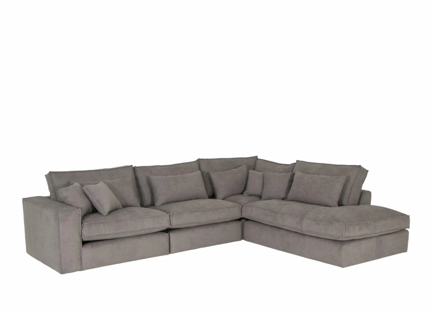 Hoeksalon Marlon 332x268cm - stof - grijs