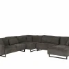 Hoeksalon Monolithos 373x332cm - stof - bruin