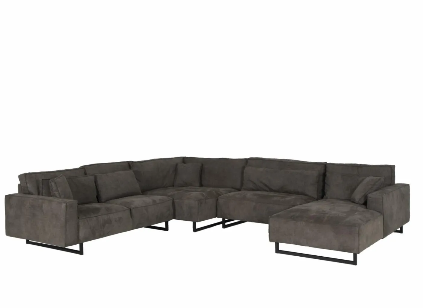 Hoeksalon Monolithos 373x332cm - stof - bruin