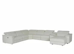 Hoeksalon Play 430x315cm - leder - wit met relax