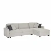 Hoeksalon Ramon 319x176cm - stof - lichtgrijs
