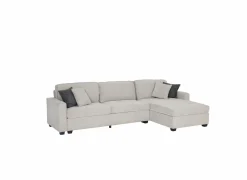 Hoeksalon Ramon 319x176cm - stof - lichtgrijs