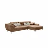Hoeksalon San Francisco 355x218cm - stof - cognac