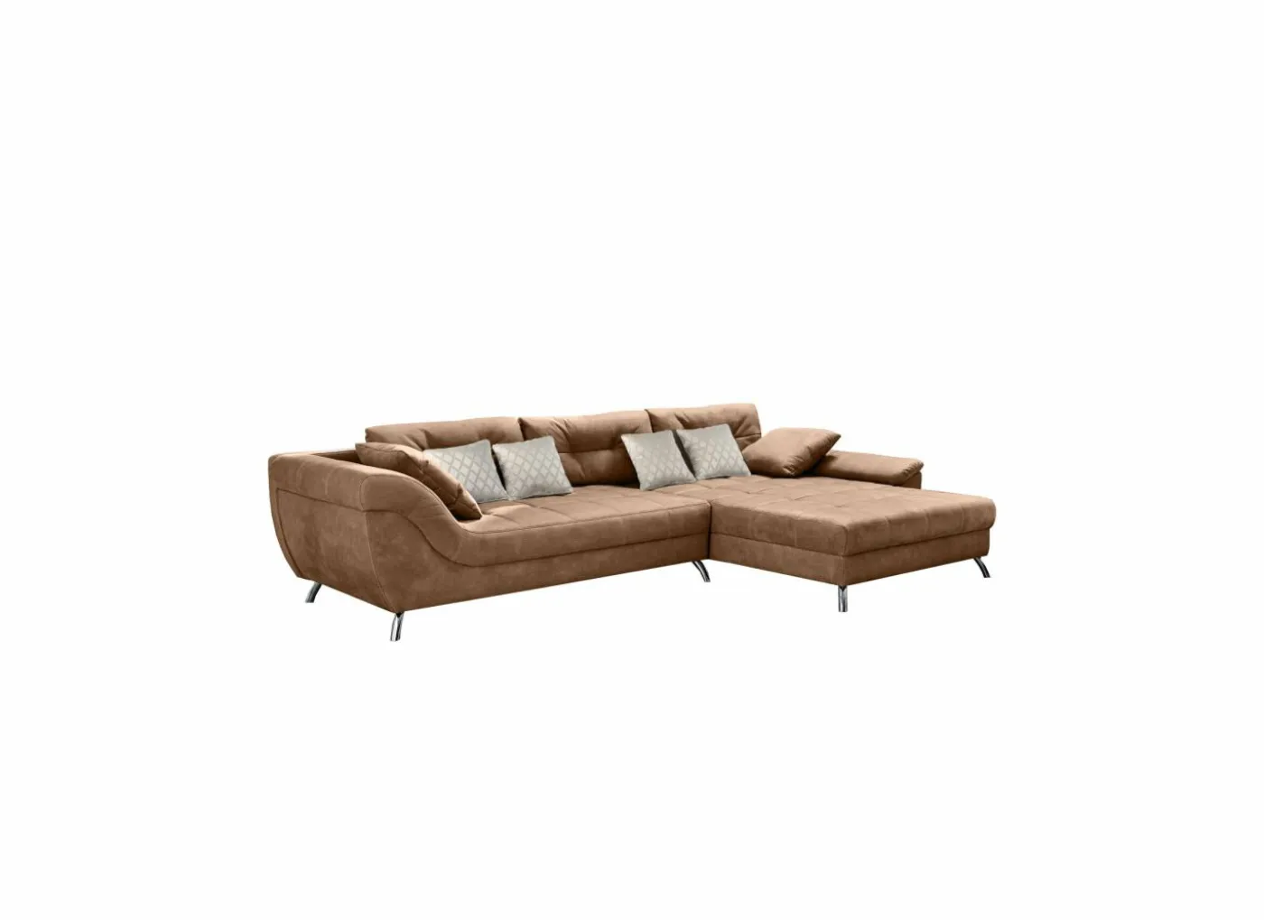 Hoeksalon San Francisco 355x218cm - stof - cognac