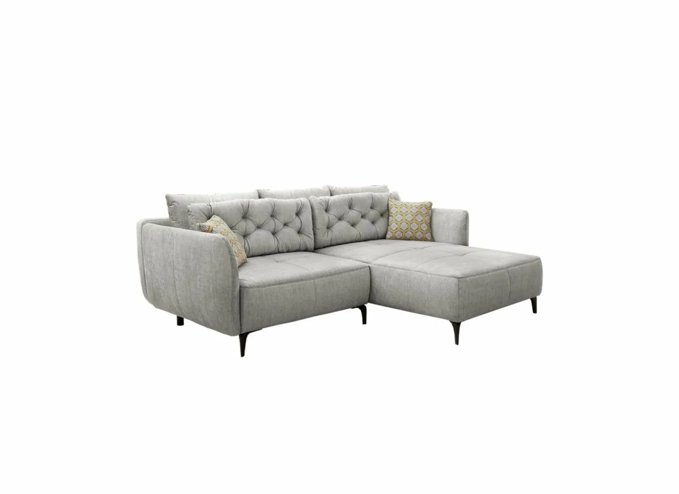 Hoeksalon Saulo 251x187cm - stof - grijs