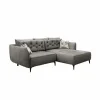 Hoeksalon Saulo 251x187cm - stof - middengrijs