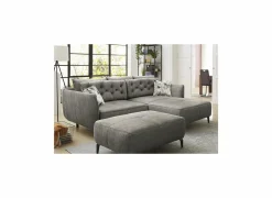 Hoeksalon Saulo 251x187cm - stof - middengrijs