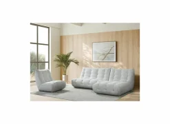 Hoeksalon Schiva 262x173cm - stof - lichtgrijs