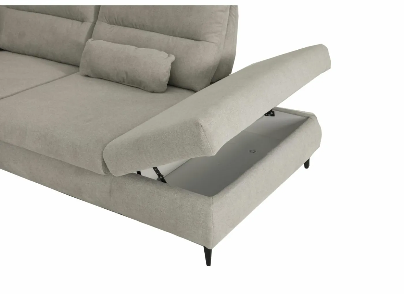Hoeksalon Sioux 297x260cm - stof - ecru met zitdiepteverstelling