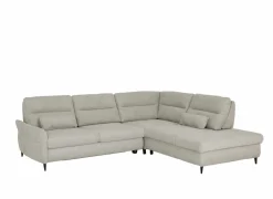 Hoeksalon Sioux 297x260cm - stof - ecru met slaapfunctie & zitdiepteverstelling