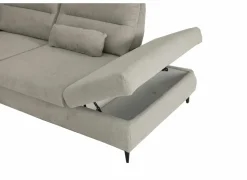 Hoeksalon Sioux 297x260cm - stof - ecru met slaapfunctie & zitdiepteverstelling