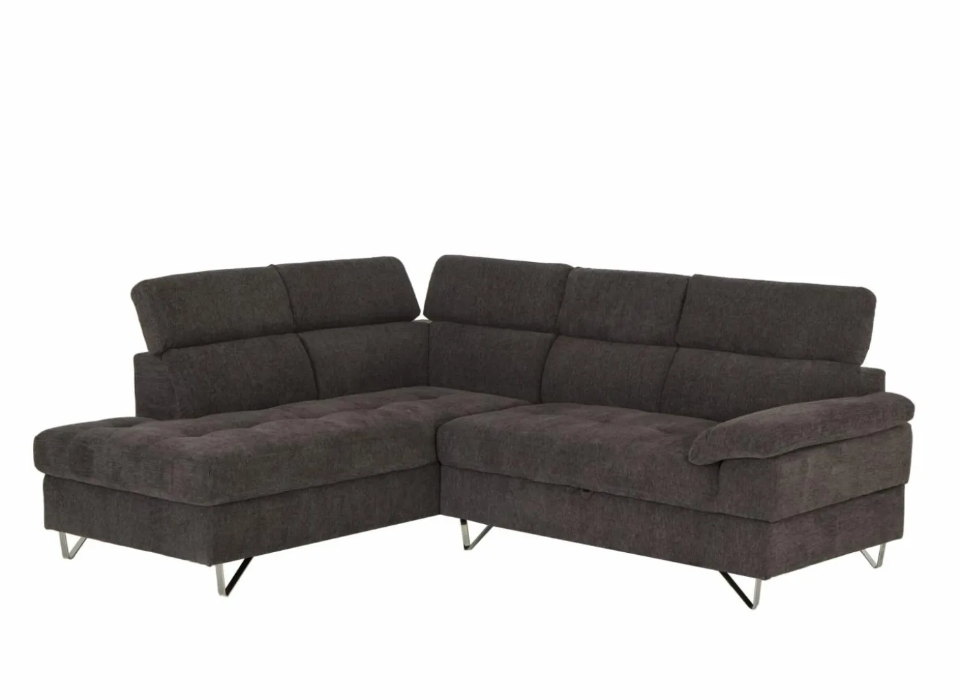 Hoeksalon Sirocco 230x200cm - stof - donkergrijs met bedfunctie