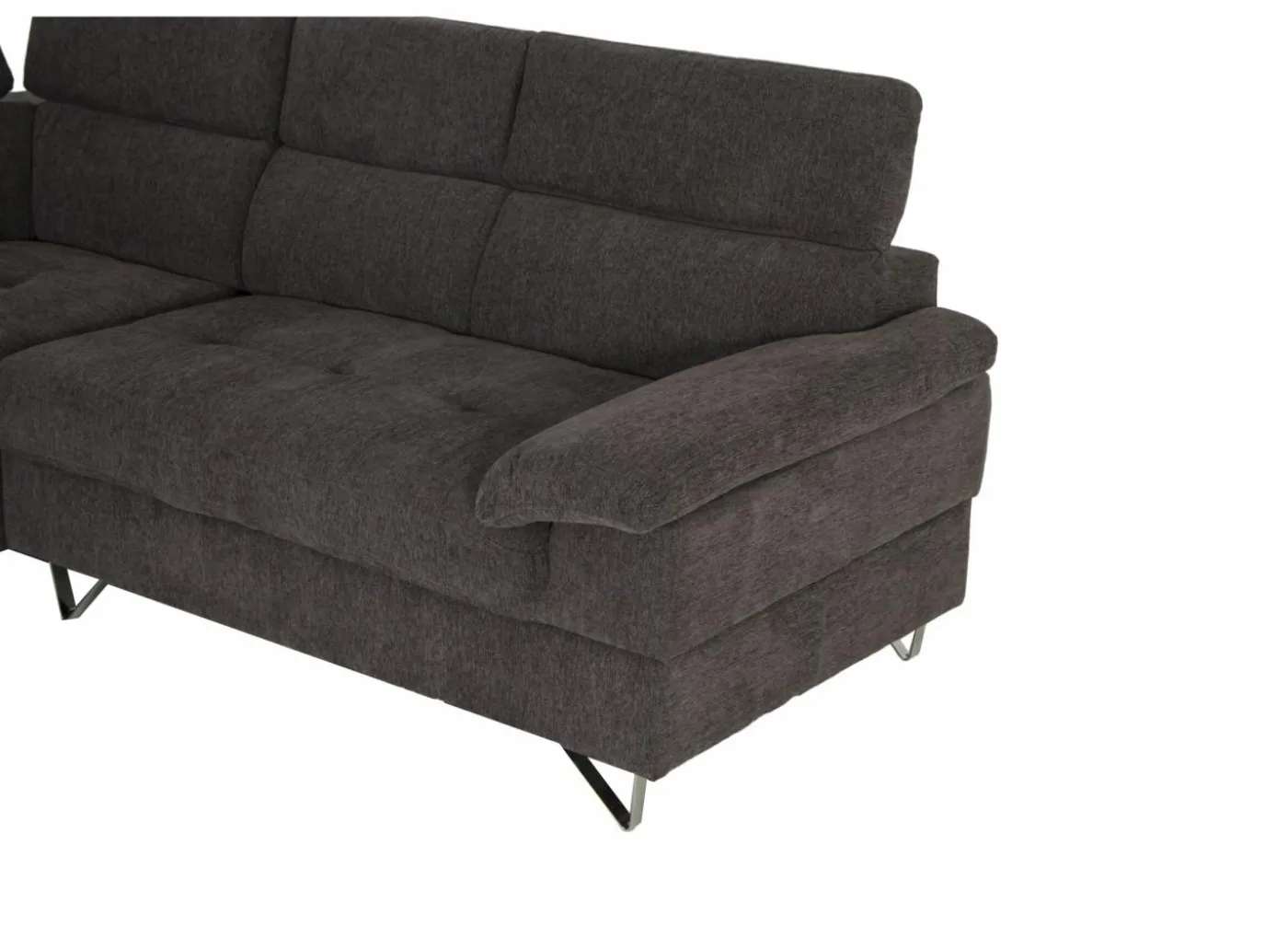 Hoeksalon Sirocco 230x200cm - stof - donkergrijs met bedfunctie