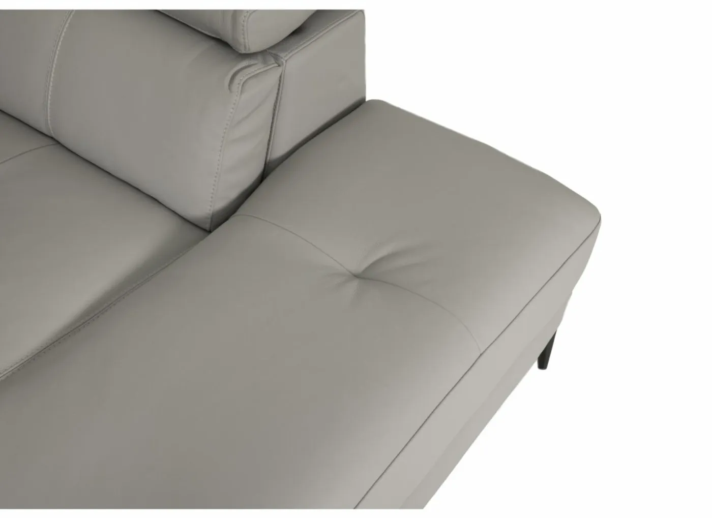Hoeksalon Sun 298x238cm - leder - grijs