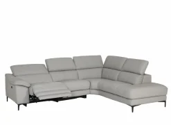 Hoeksalon Sun 298x238cm - leder - grijs met relax