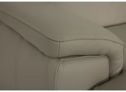 Hoeksalon Walk 413x303cm - leder - grijs met relax & opbergruimte
